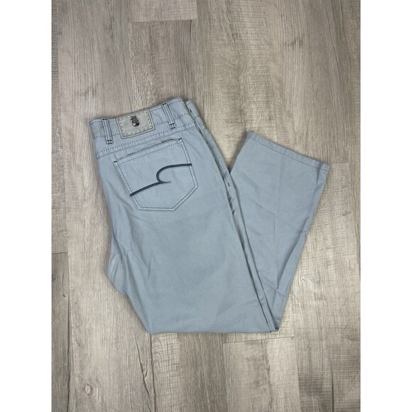 CORTIGIANI Men’s 40x30 Tapered Pants Baby Powder Blue 60 Lightweight Italy O - Picture 1 of 12